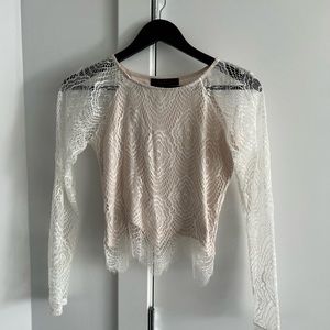 White Lace Long Sleeve Top